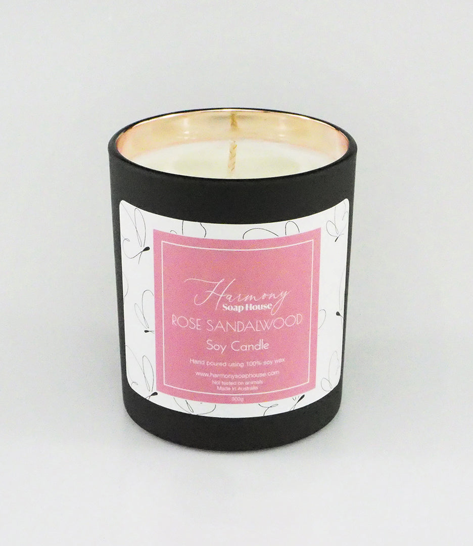Rose Sandalwood Soy Wax Candle